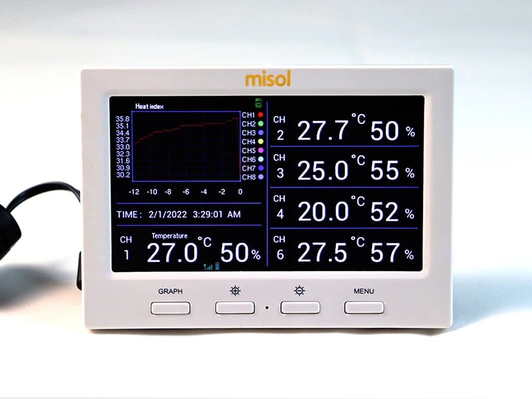 MISOL 1 unité de station météo sans fil avec 5 capteurs, 5 canaux, écran couleur, enregistreur de do
