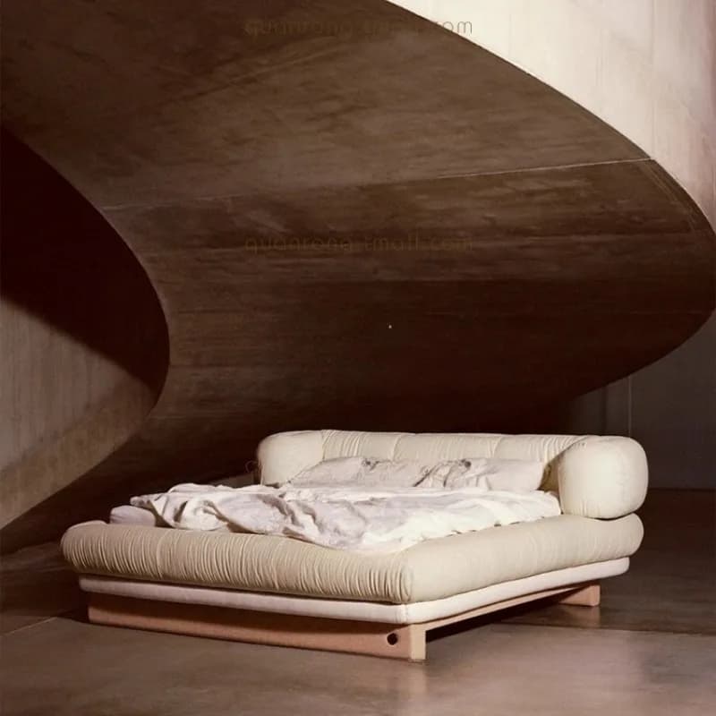 Lit nordique Unique rembourré, lit français multifonctionnel fantaisie, Double luxe, accessoires de 