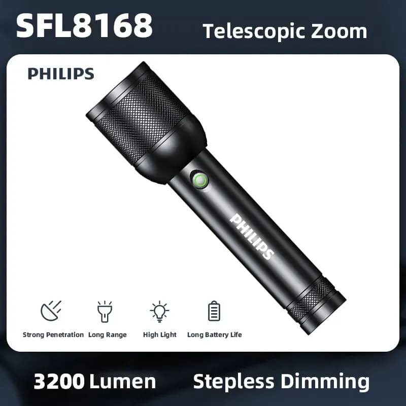 2025 nouveau Philips SFL8168 3200 Lumen lampe de poche LED 1000m Portable puissant lampes de poche l
