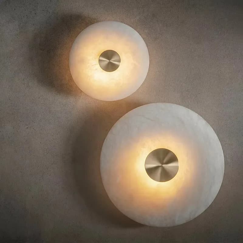 Applique murale en marbre naturel espagnol, luminaire décoratif d'intérieur, idéal pour un salon, un