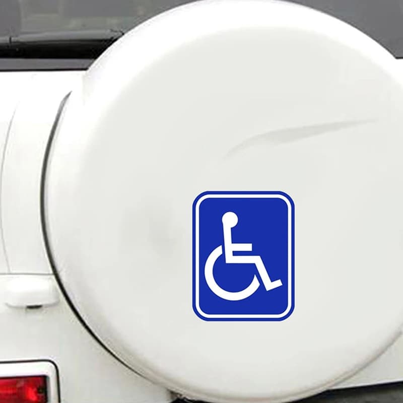 Autocollant de voiture en PVC, 2 pièces, panneau pour handicapés, mobilité, stationnement, autocolla
