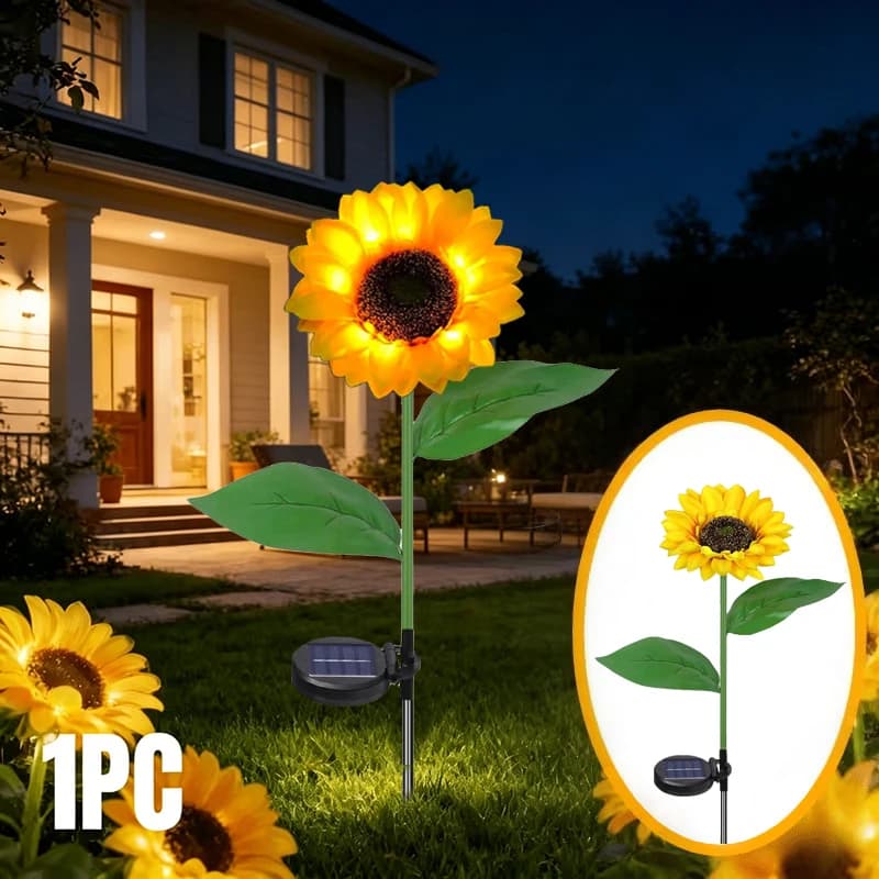 Lampe solaire en forme de fleurs, imperméable, à l'énergie solaire, marche/arrêt automatique, pour j