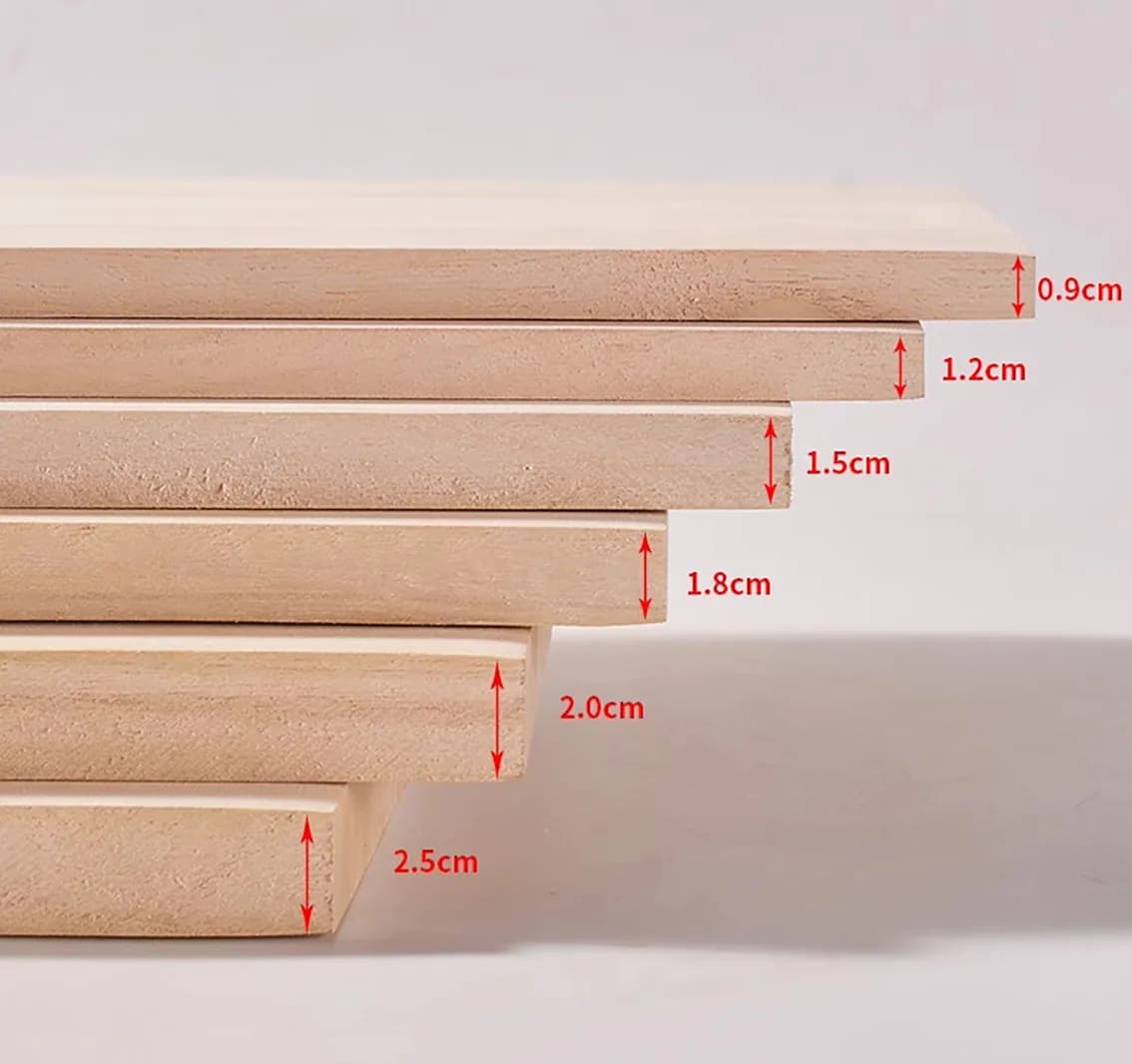 Panneau de bois Paulownia épais 12/15/20mm, feuille de bois massif, modèle de bricolage, accessoires