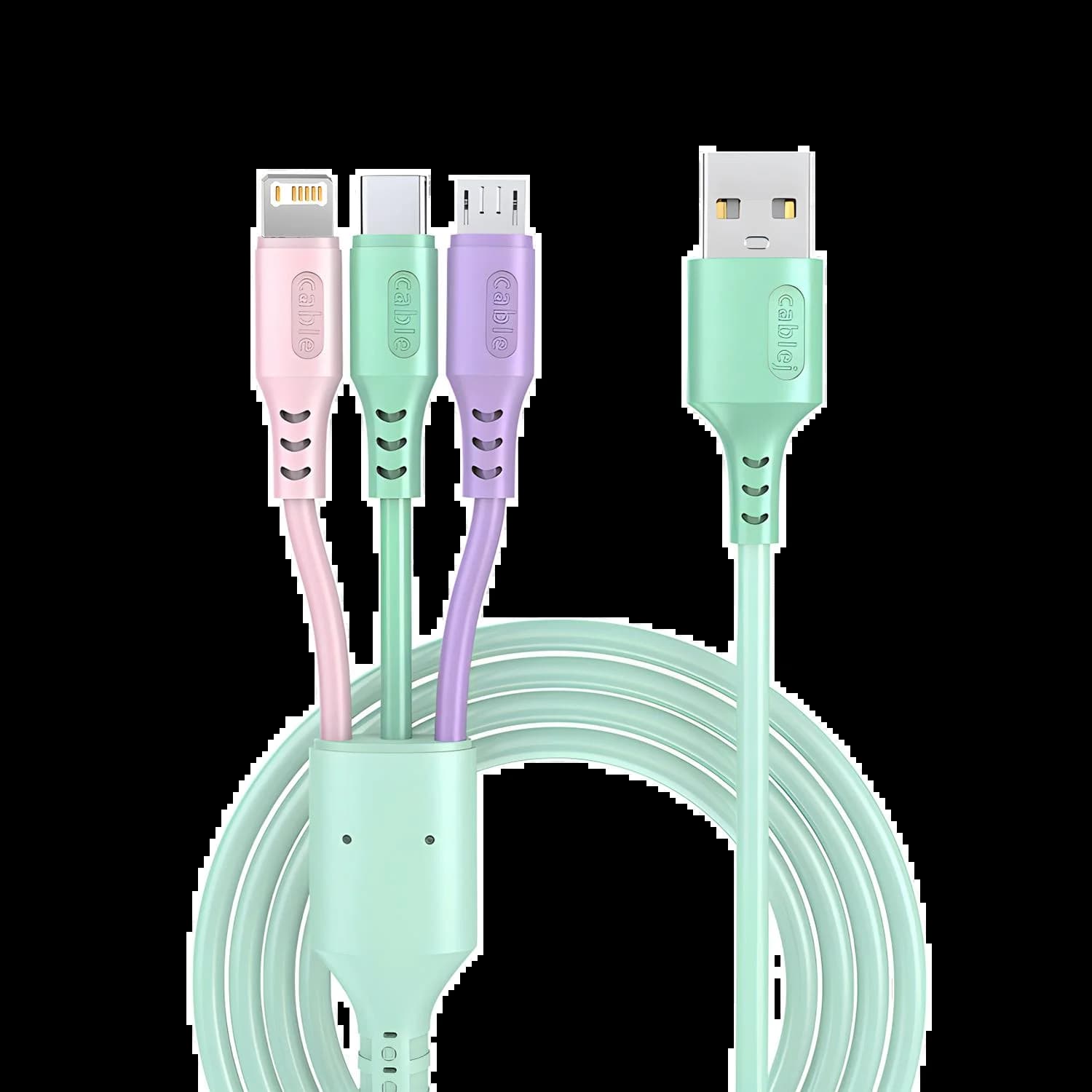 Câble de chargement 3 en 1, Port Multi Usb, cordon de chargement Multiple, Micro chargeur de Type C,