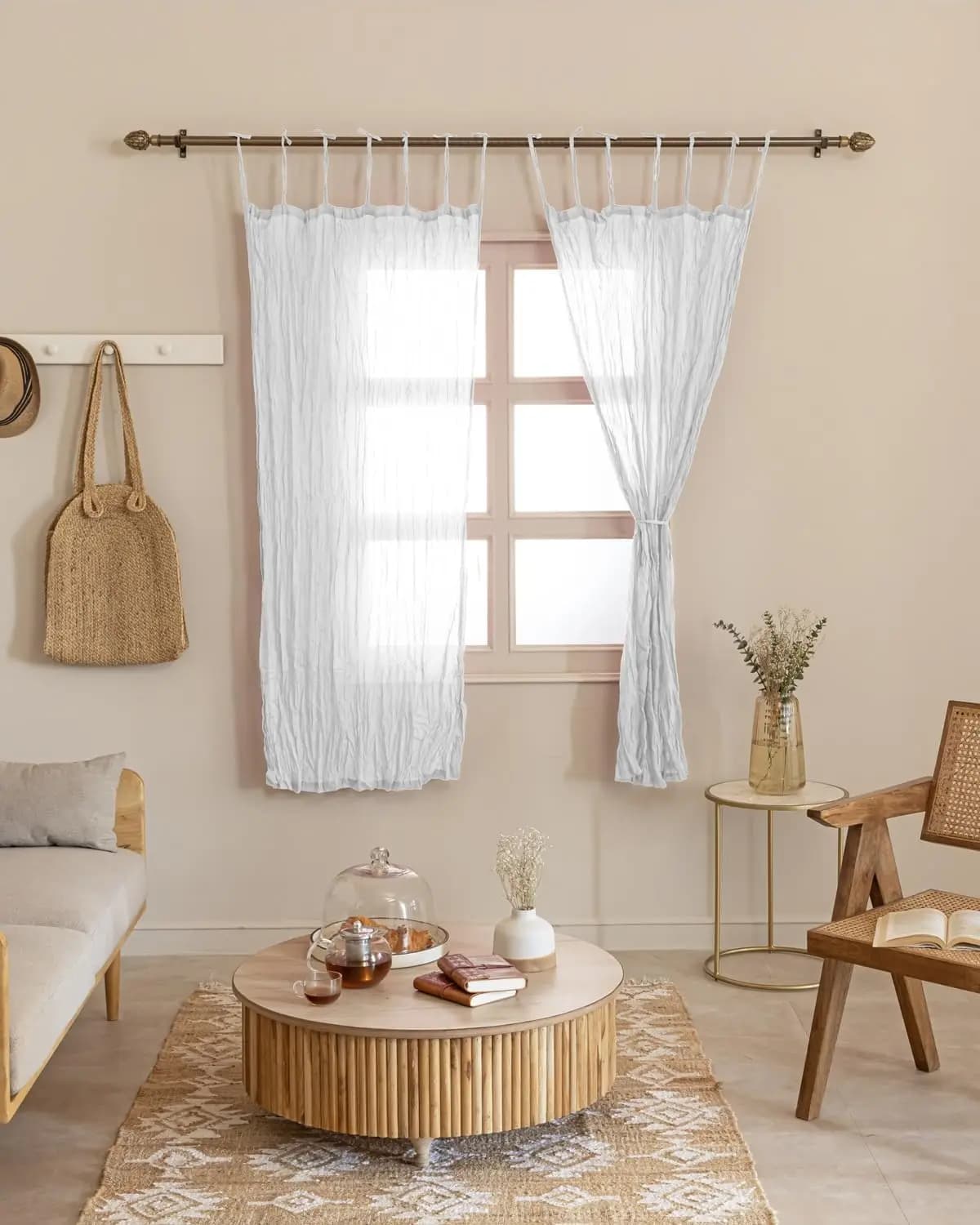 Rideaux transparents à 2 panneaux, décoration de maison, décoration de fenêtre élégante et aérée et 