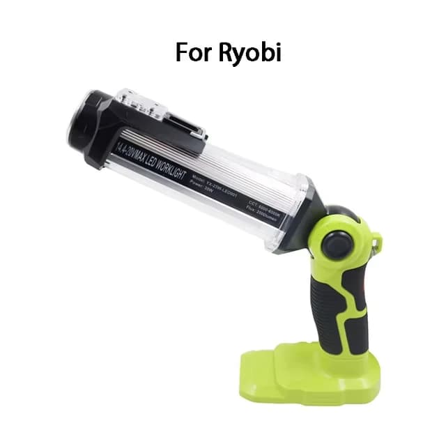 Lampe de travail LED pour Ryobi 18V ONE + batterie au Lithium 2000LM en alliage de Zinc, large éclai