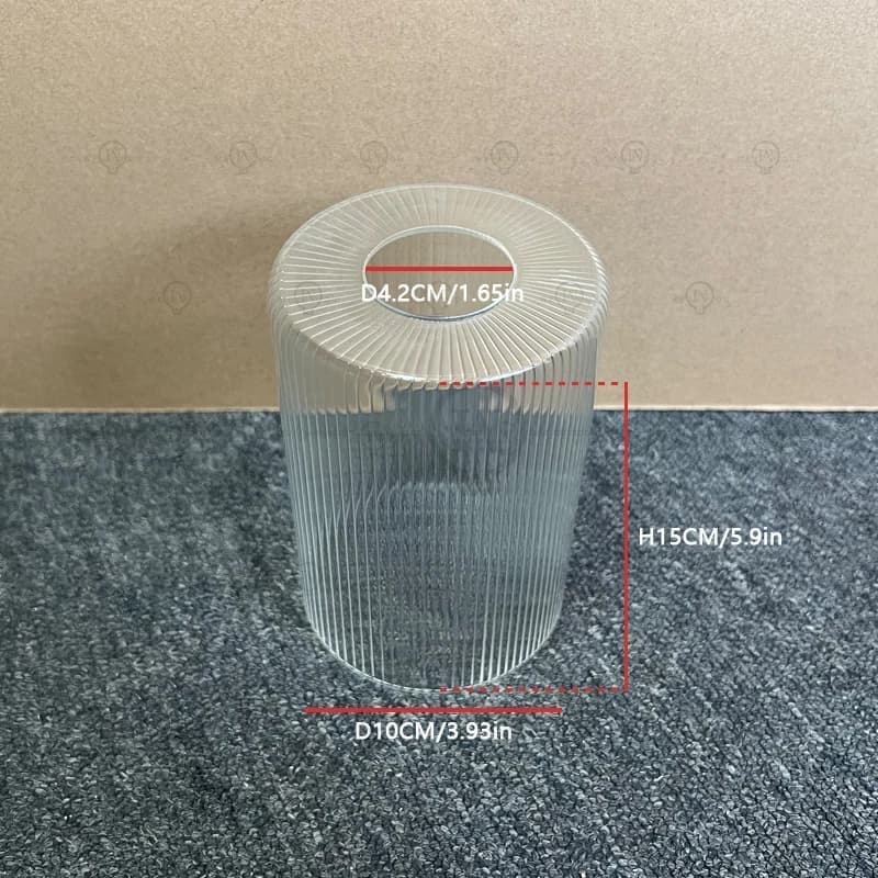 Abat-jour cylindrique en verre transparent/ambre/gris fumée E27/E26 remplace les lampes suspendues, 