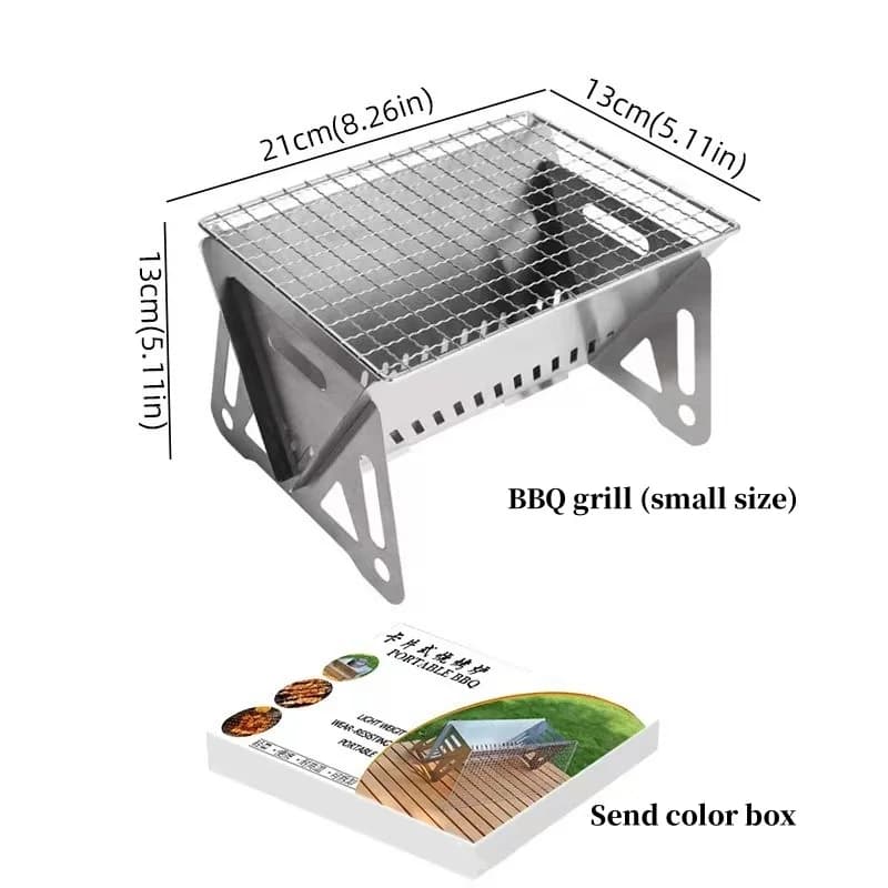 Grill Lotus triangulaire d'extérieur, poêle à cartes en acier inoxydable, Portable, amovible, multi-