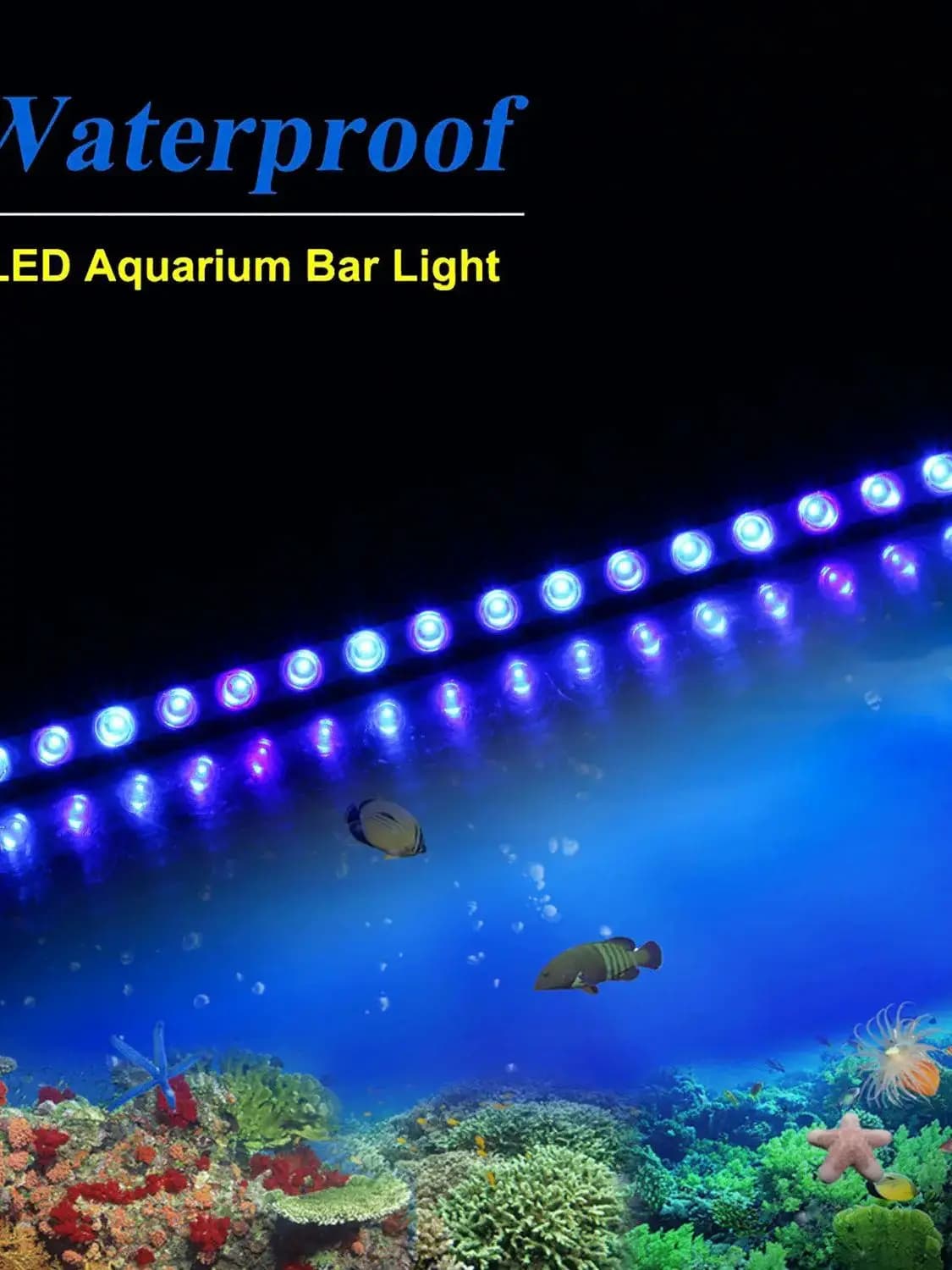 Lumière Led pour Aquarium, lampe de créature marine, barre lumineuse 54W avec toutes les LED bleues 