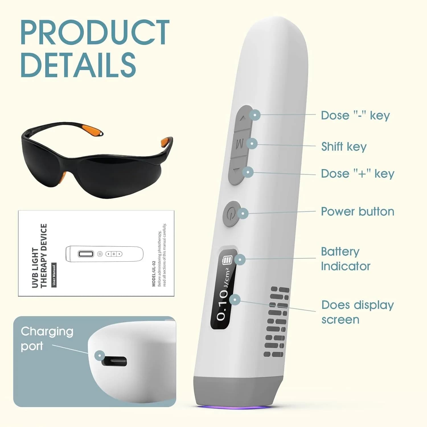 Lampe UV pour le vitiligo à usage domestique, lampe UVB 308 nm, photothérapie pour le vitiligo, thér