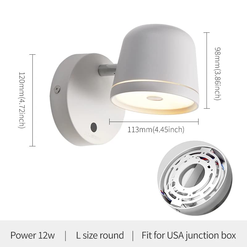 Aisilan LED chevet lampe murale à intensité variable avec interrupteur marche/arrêt tactile Rotation