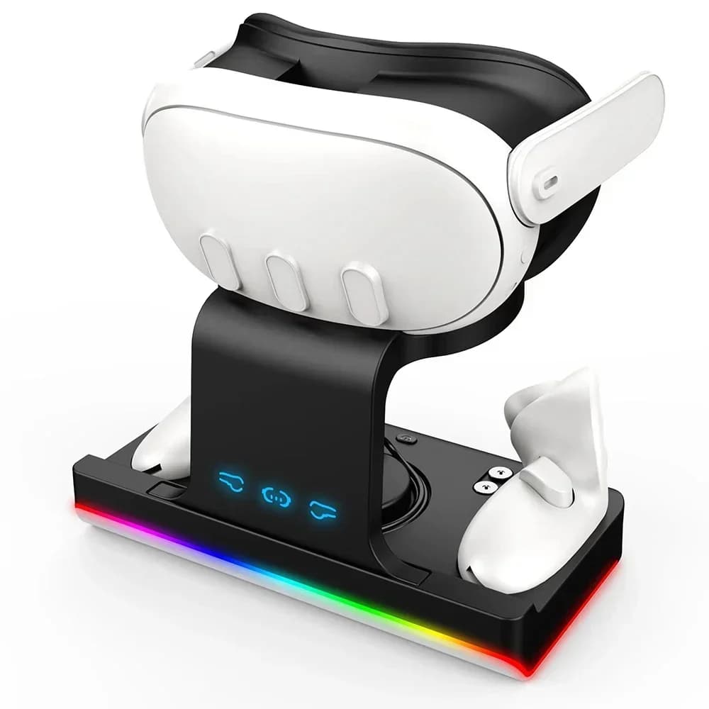 Station de chargement pour Meta Quest 3 RGB, contrôleur de Station de charge, batterie adaptée à la 