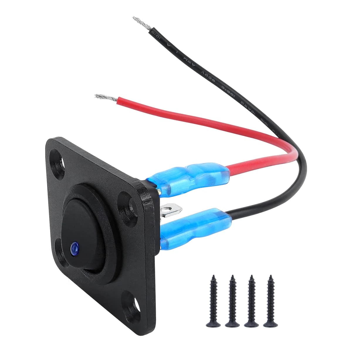 Panneau de commutation de joystick circulaire bleu 20A avec 3 broches en aluminium étanche 12V, adap