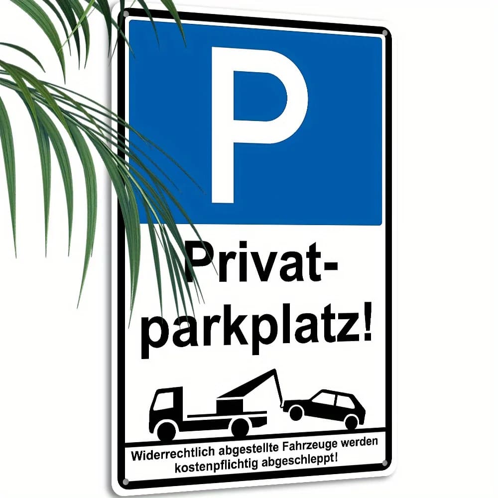 Panneau de signalisation de stationnement privé en métal robuste de style vintage, motif de véhicule
