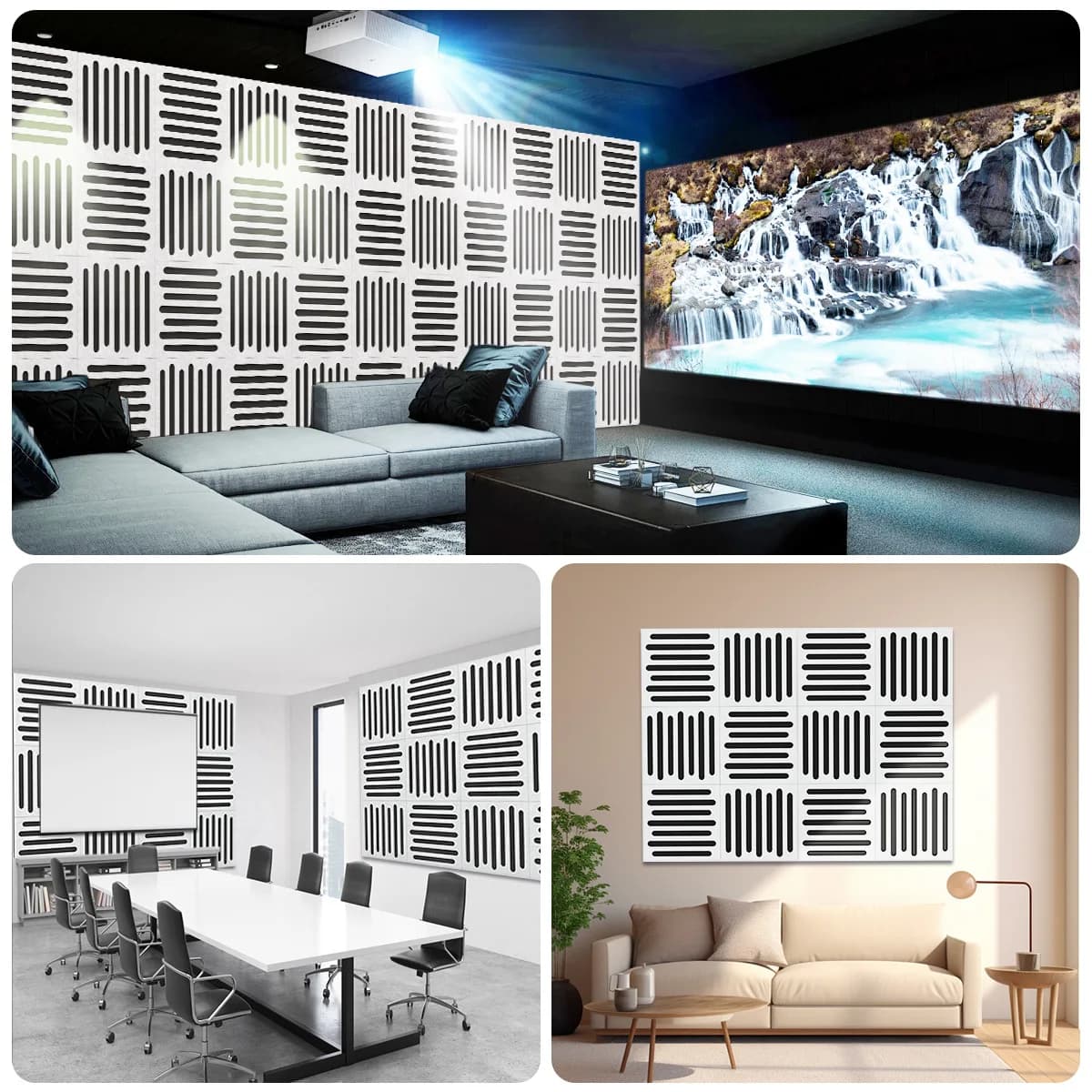 Panneaux muraux insonorisés perforés panneaux de mousse acoustique ignifuge pour murs de plafond son
