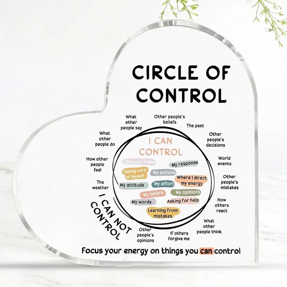 Cercle de Signe en Acrylique pour la Sensibilisation à la Santé Mentale, Focalisation de l'Énergie s