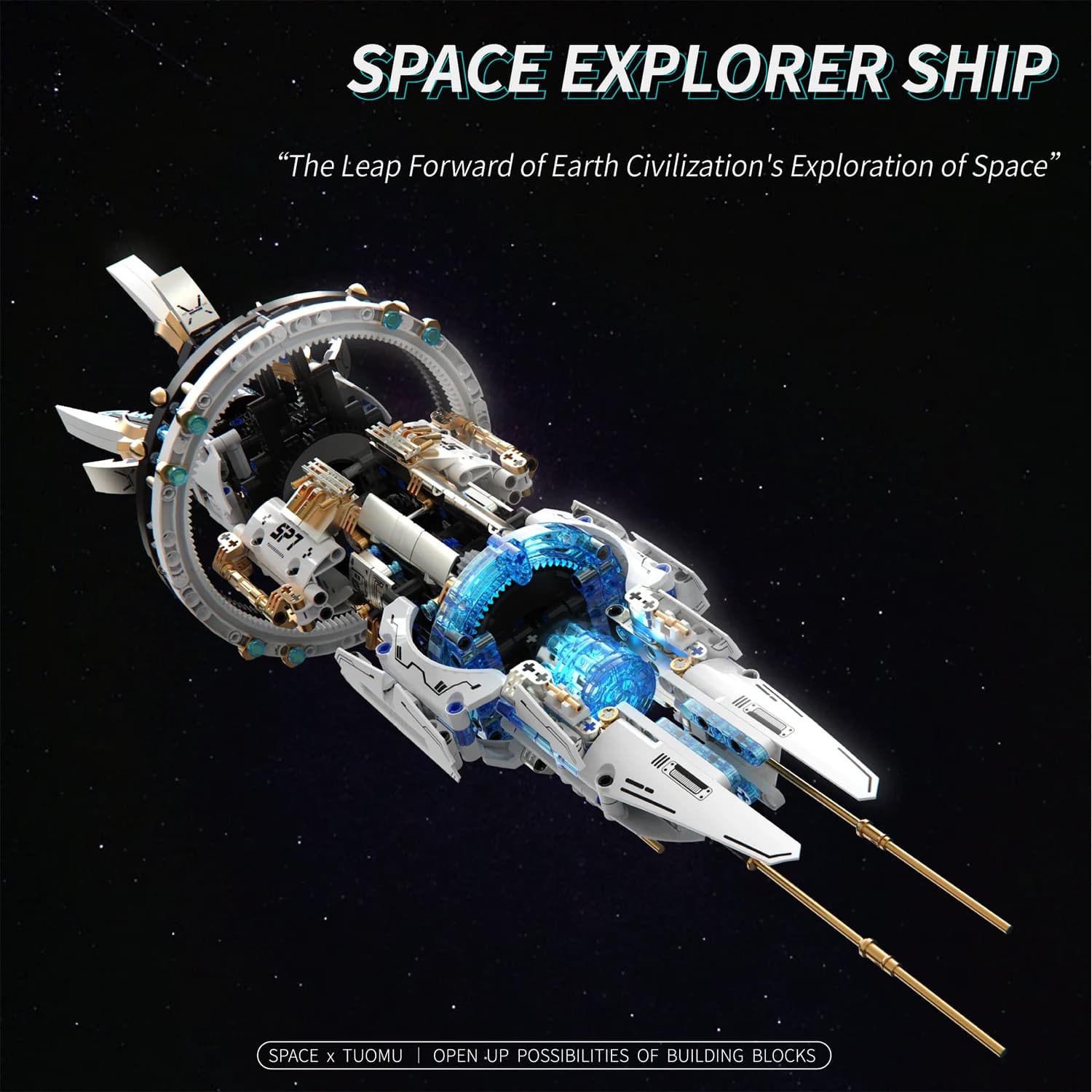 Blocs de construction de navire spatial rotatif, flotte d'exploratrice spatiale avec Station spatial