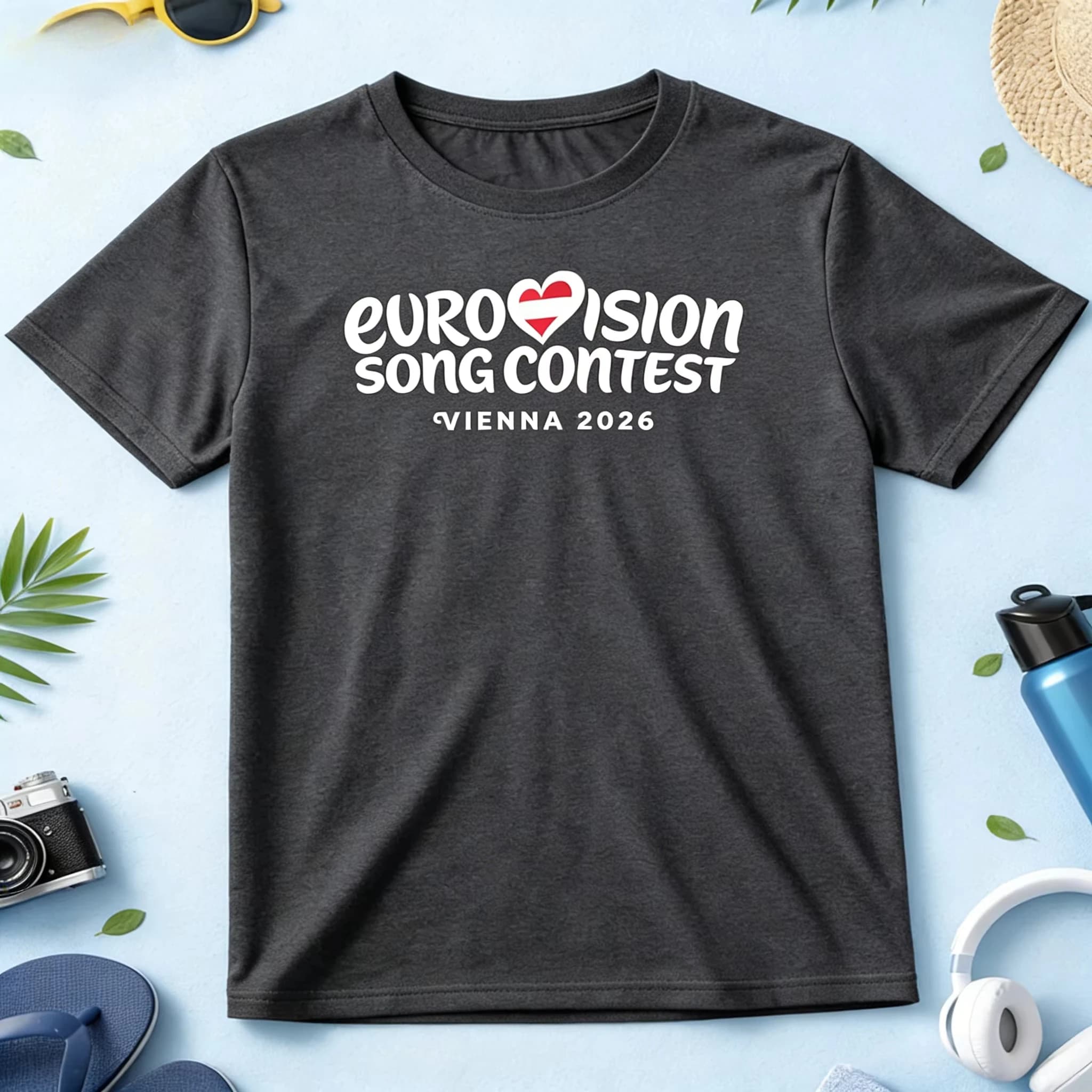 Nouveau T-shirt Logo Vienne Eurovision 2026 : Concours de chansons autrichien 2026 Mode printemps/ét