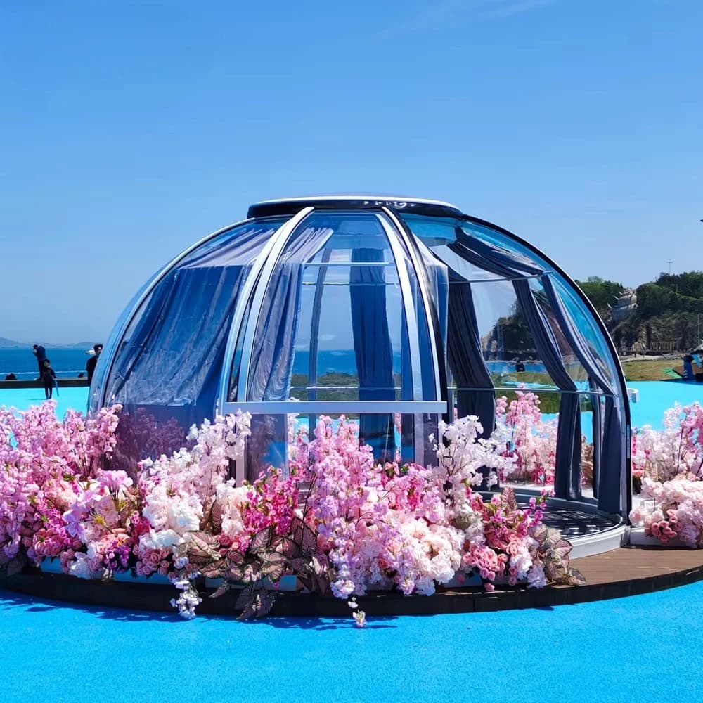Dôme transparent en polycarbonate pour chambre à ciel étoilé, design moderne, imperméable et résista