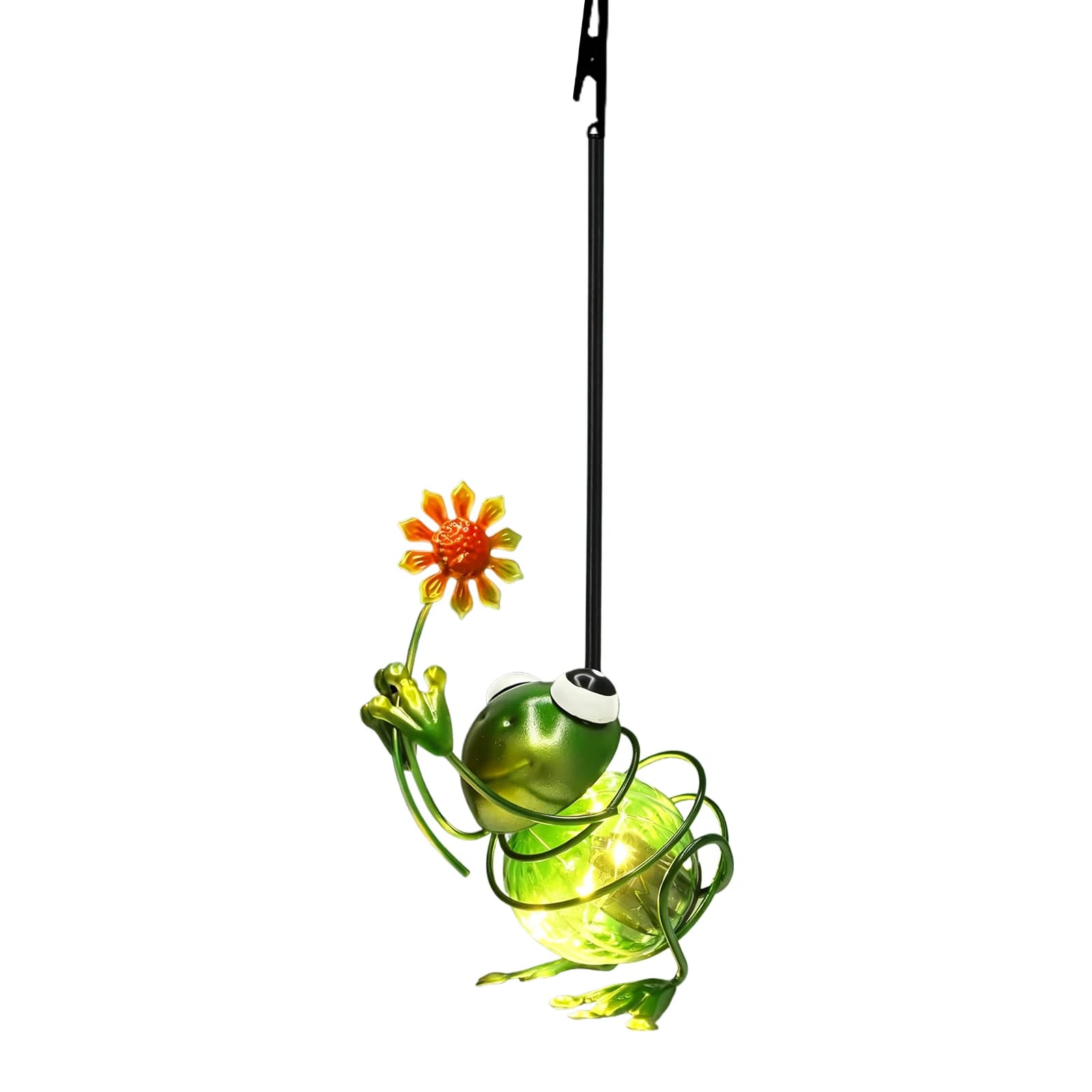 Lampe LED suspendue en forme d'animaux volants, artisanat en fer peint, lumière solaire décorative p