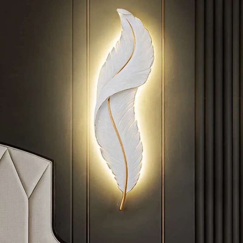 Applique Murale LED en Plumes au Design Nordique Moderne, Luminaire Décoratif d'Nik, Idéal pour un S