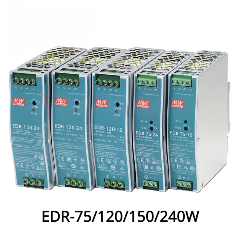 Alimentation industrielle de commutateur monté sur Rail DIN EDR-75/NDR-75 120 150 240W sortie 12/24/