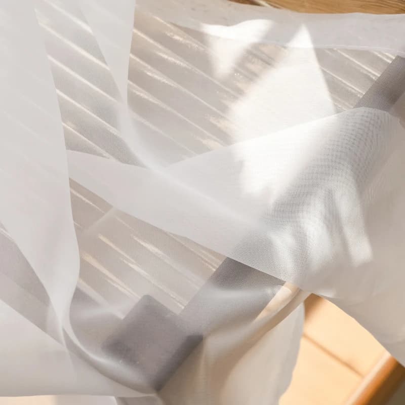 Rideaux transparents blancs solides pour fenêtres de salon, tulle transparent pour porte, traitement