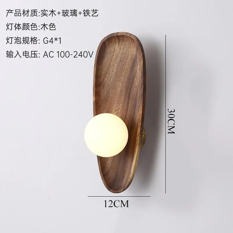 Lampes murales en bois naturel décorations pour la maison Art Vintage rétro luminaires G4 chambre sa