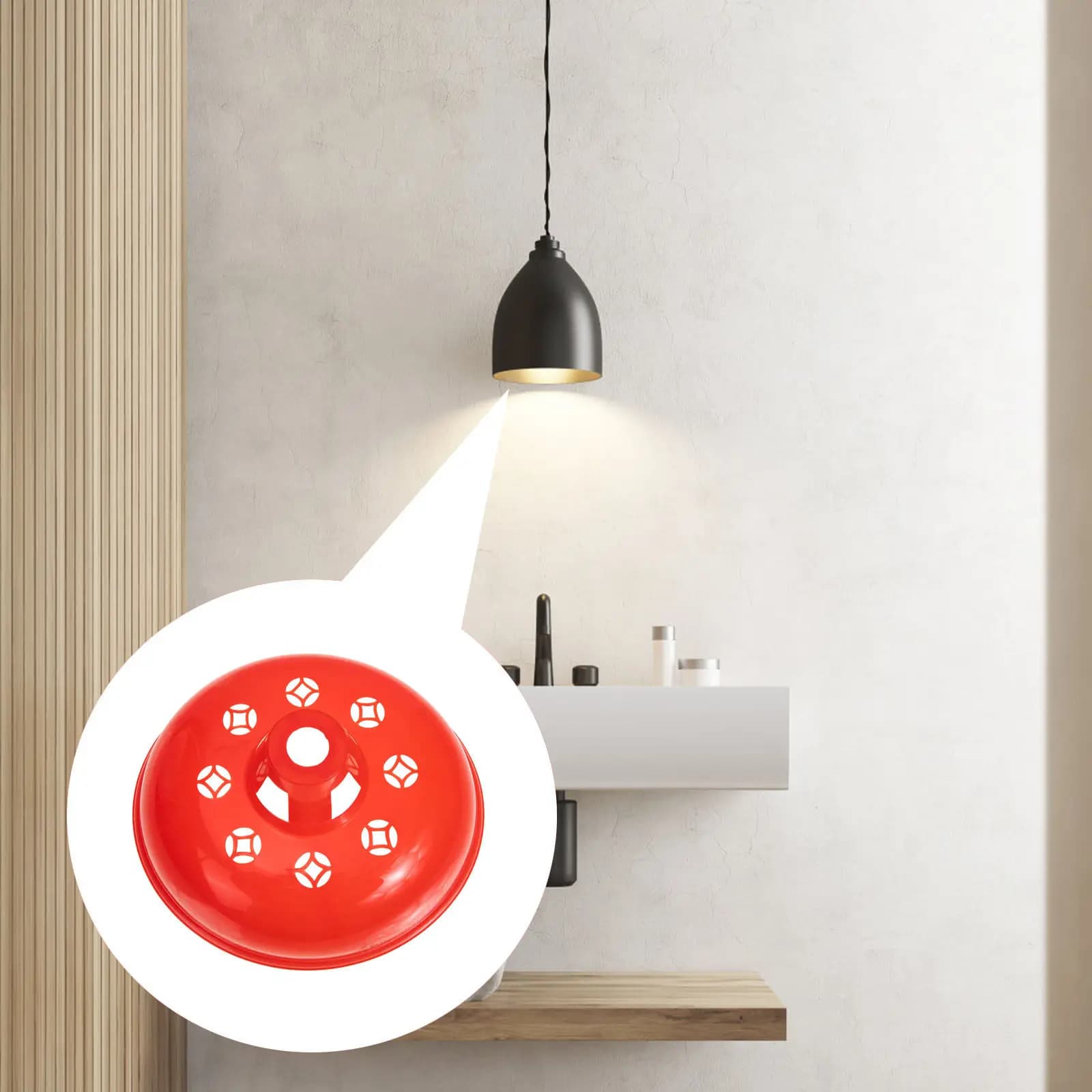 Petit abat-jour rond en plastique rouge de remplacement, couvercle de lampe domestique, abat-jour de
