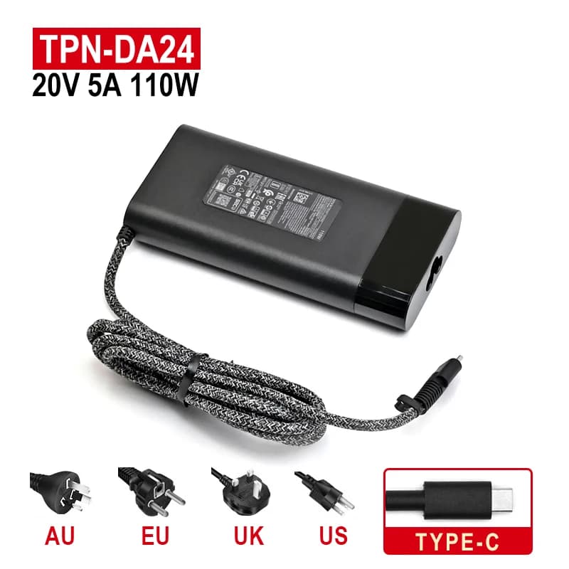 Pour HP 110W ordinateur portable adaptateur secteur chargeur TPN-CA24 TPN-DA24 20V 5A 110W TYPE-C US