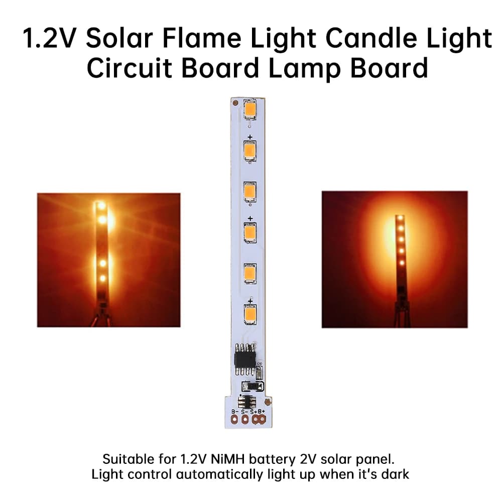 Panneau de lampe à flamme solaire 1.2V, Circuit imprimé de bougie solaire, panneau de commande de lu