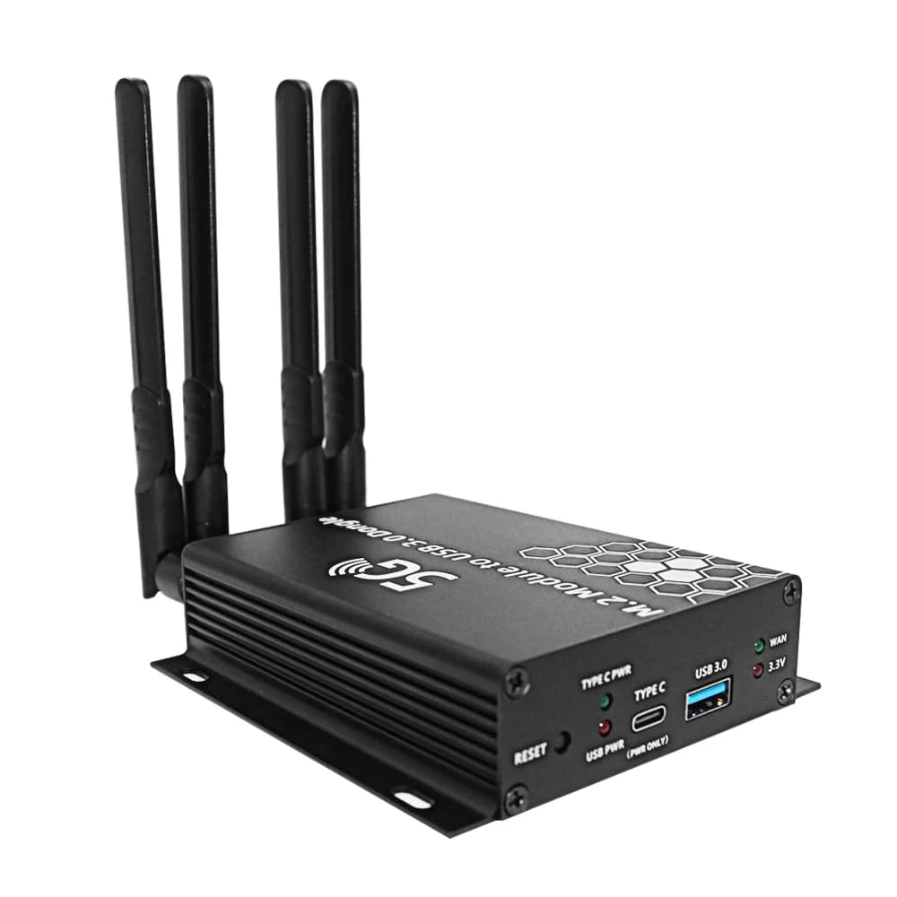 Adaptateur module NGFF(M.2) 4G/5G vers USB 3.0 avec alimentation auxiliaire et ventilateur de refroi