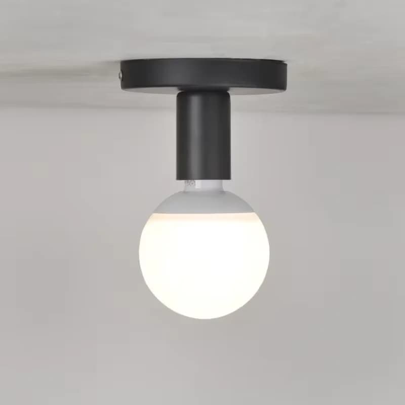 Base de lampe E27 noir/blanc, lampe décorative en fer, style nordique rétro moderne, pour salon, cha