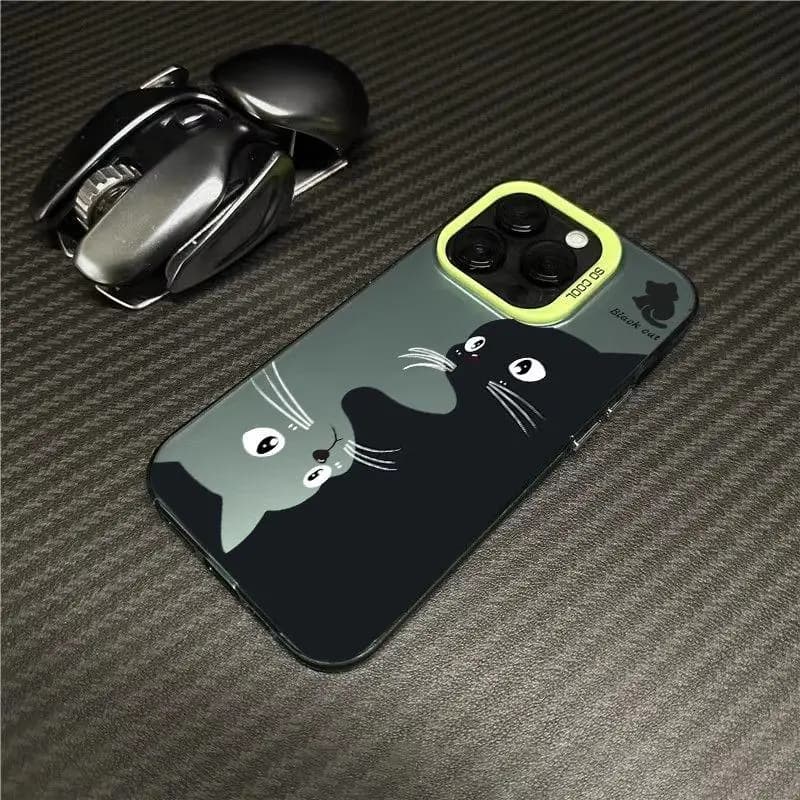 Coque pour Redmi Note 15 Pro 5G 14 4G 13 Pro 12 Plus 11 10 PRO 11S, motif chat noir mignon, laser IM