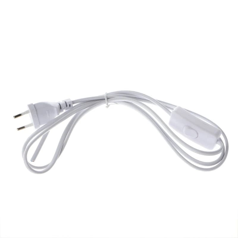 Câble de Prise UE Ligne Blanche avec Bouton Joli Marche/Arrêt, Accessoire d'Alimentation pour Lampe 