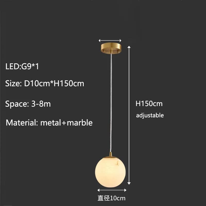 Lampe suspendue longue en marbre, nouveau style chinois nordique, pour escalier, villa duplex, salon
