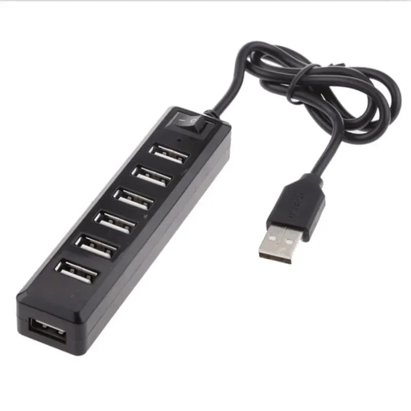 Station d'accueil USB 2.0 2-en-1 : Élargissez vos possibilités de connectivité avec 7 ports pour une