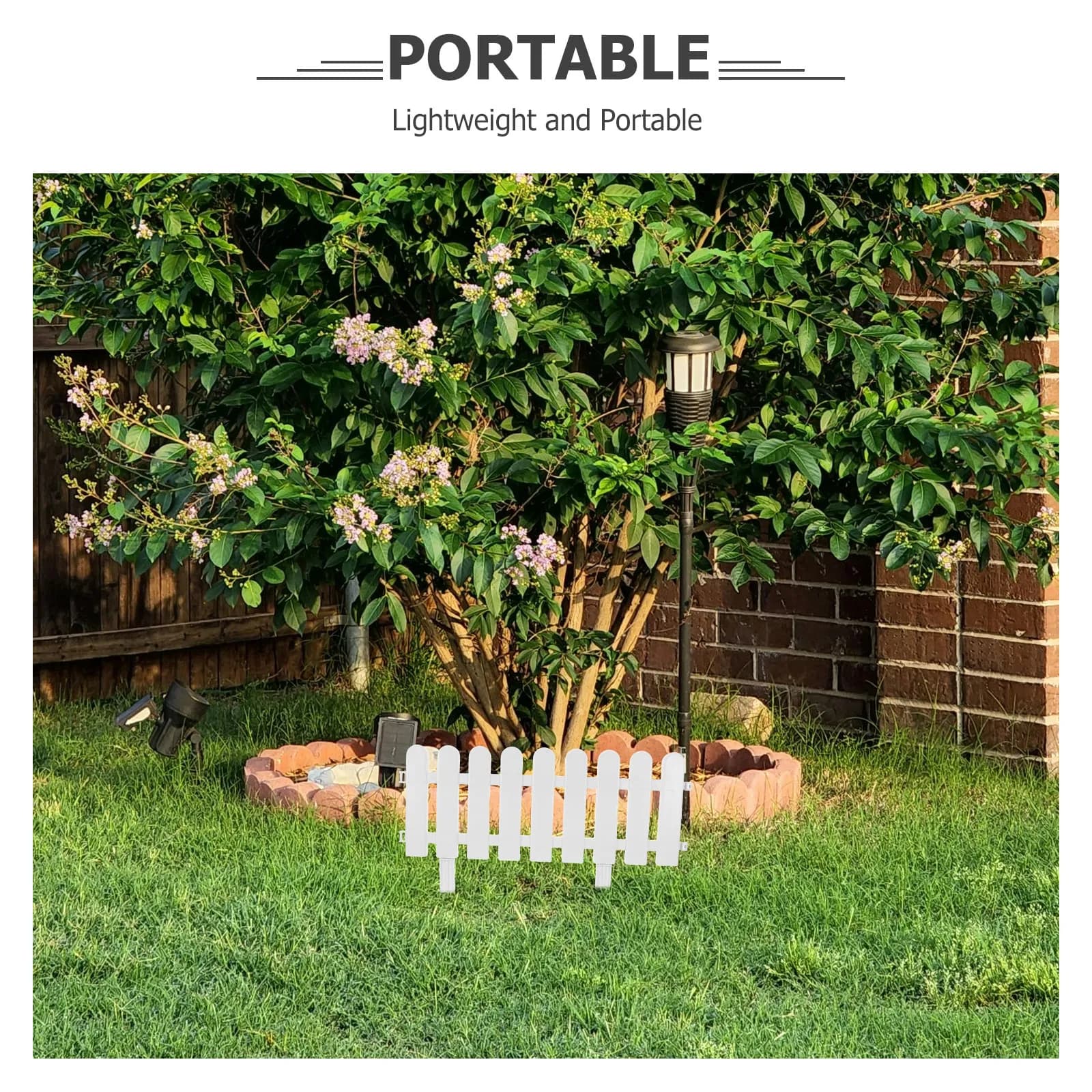 4 ensembles de clôtures décoratives blanches, barrières extérieures, enceintes de jardin, treillis e