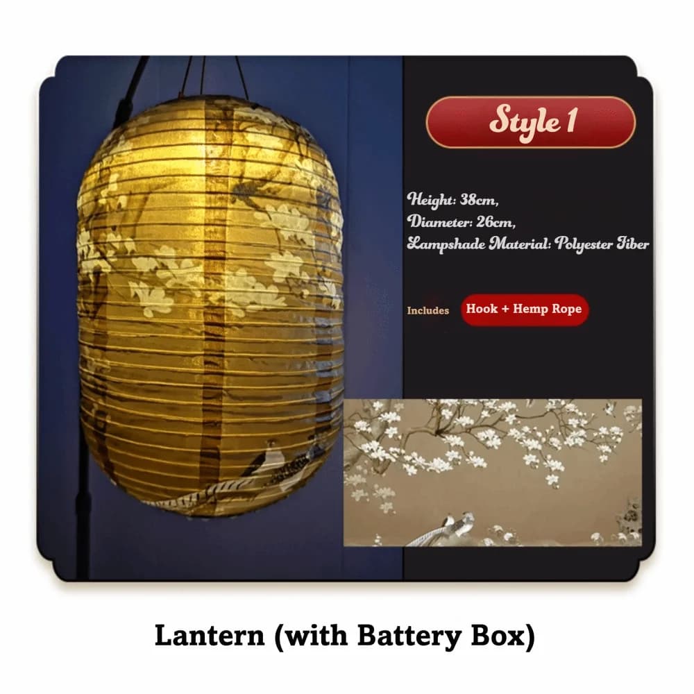 Lanterne solaire de style oriental, imperméable, de style chinois, en tissu de nylon, lampe suspendu