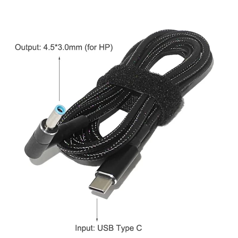 Adaptateur de câble de charge USB C vers ordinateur portable, type C vers DC 4.5x3.0mm, convertisseu