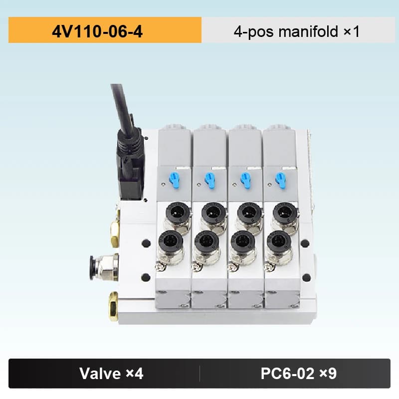Vanne Électromagnétique Pneumatique 4V110 24V Module Multi-Postes Îlot de Vannes Intégré pour Systèm