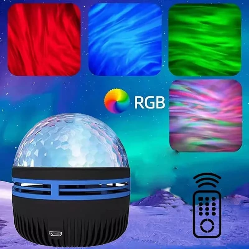 Projecteur de ciel étoilé aurore boréal, veilleuse de chambre à coucher, alimenté par USB, multicolo