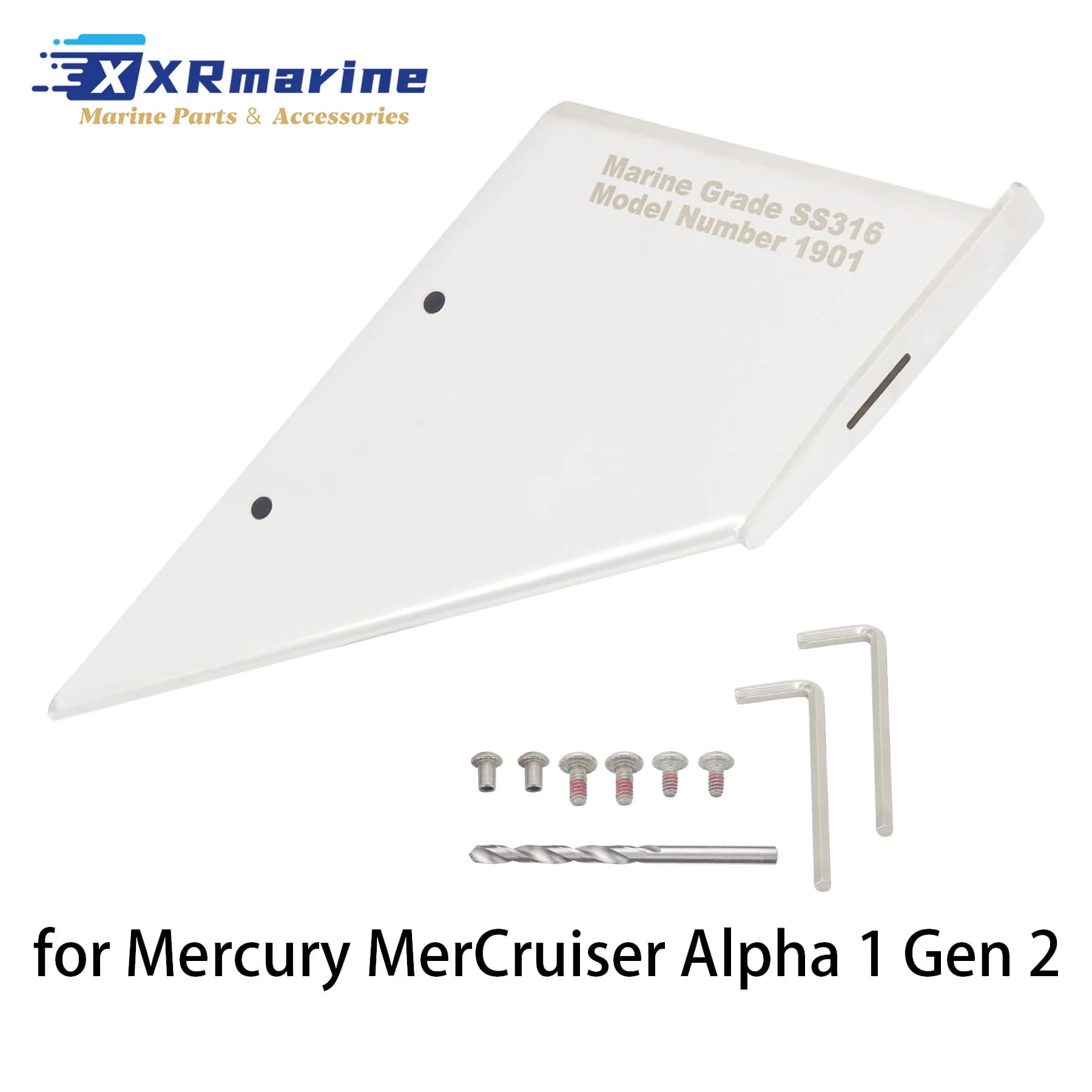 Protection de flanc de coque en acier inoxydable avec drain, compatible avec Mercury Mercruiser, Yam