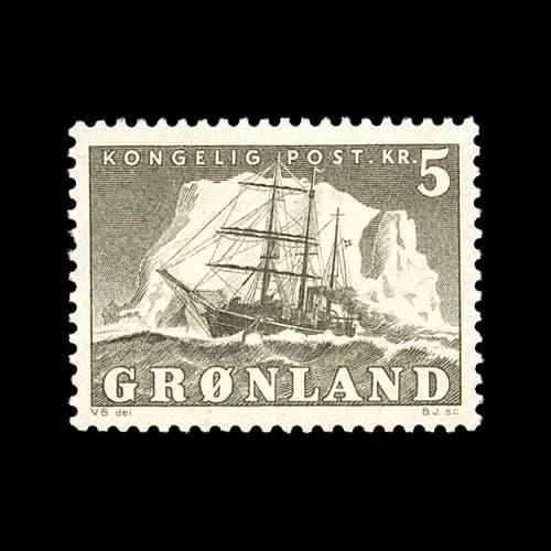 1 pièce/ensemble, nouvelle timbre-poste du Groenland 1958, timbres-poste de yacht sur les glaces pol