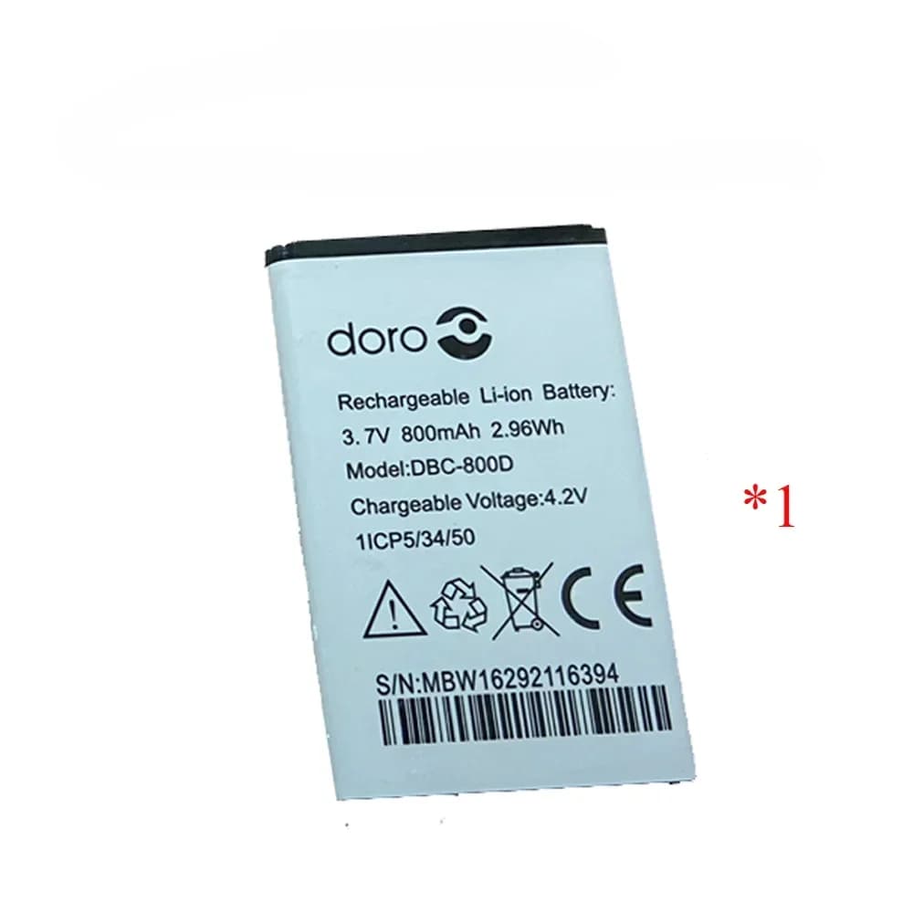 Batterie DBC-800D 3.7V 800mAh pour Doro 500 506 508 509 510 515 6520 6030, batterie sans fil pour ro