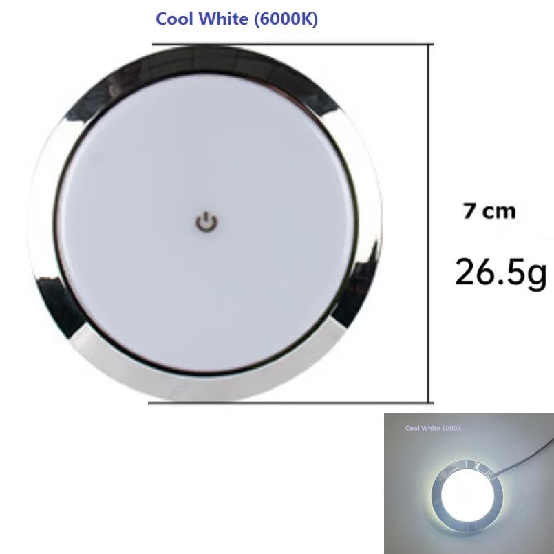 Plafonniers à intensité variable 12V 24V, lampe dôme chromée avec fonction mémoire 10-100% pour camp