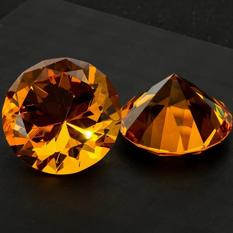 Presse-papier en forme de diamant en cristal, verre taillé décoratif, pierre angiGemstone, mariage, 