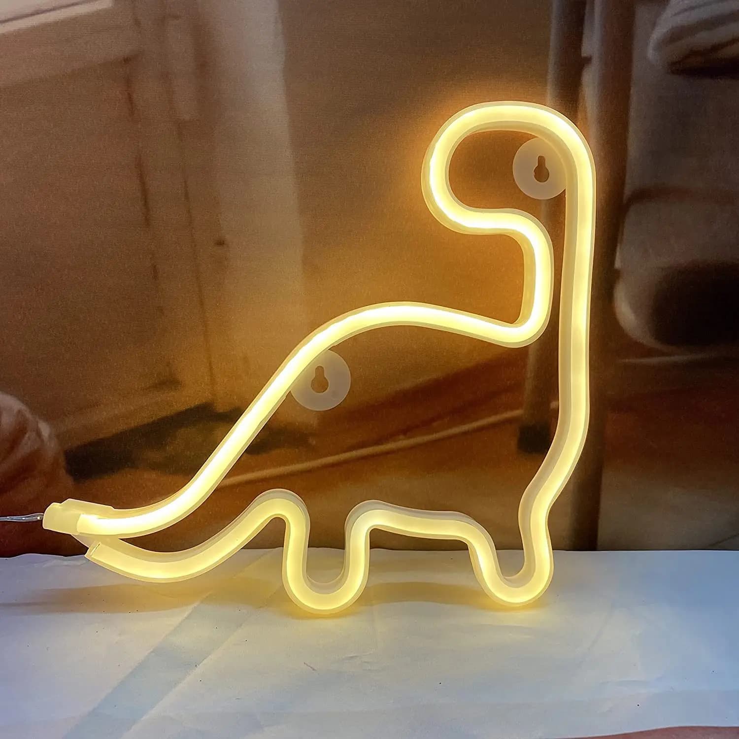 Néon dinosaure, applique murale LED à piles USB pour chambre à coucher, cadeau d'anniversaire pour s