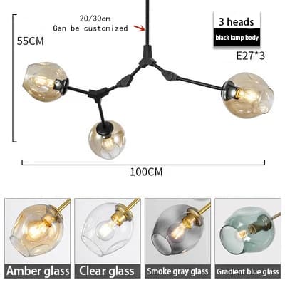Lustre à bulles en verre moderne pour salon salle à manger île Suspension lampe lumière concepteur B
