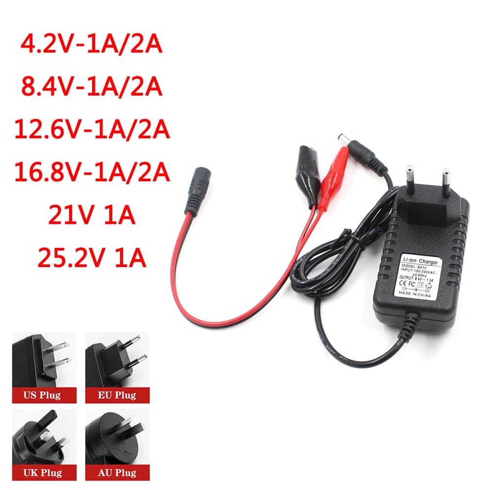 Chargeur de batterie au Lithium Rechargeable 18650, Portable pour 1 2 3 4 cordes Lithium 4.2V 8.4V 1
